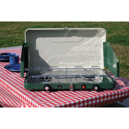 Texsport High Output Dual Burner Piezo Igniter Propane Stove (14