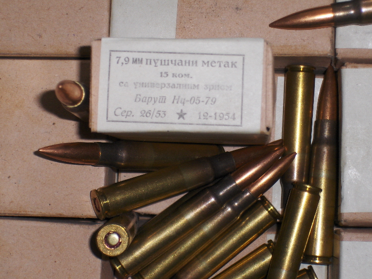 Yugo 8mm FMJ ball ammo, 15 round boxes.