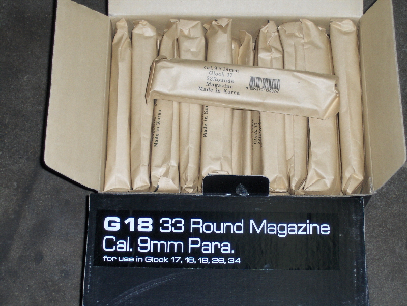 CASE LOT 30 Mags KAHN Glock M18 9mm 33rnd. Magazines