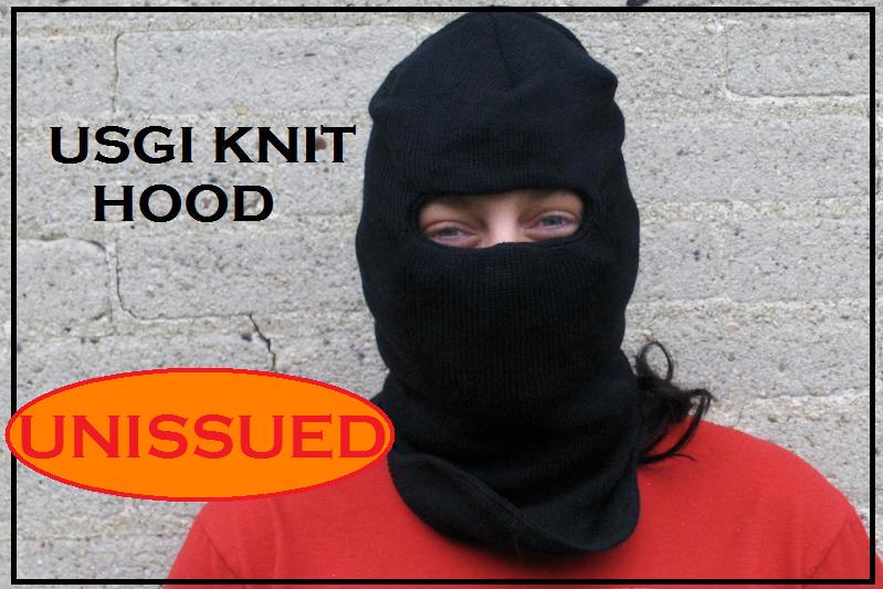 UNISSUED USGI BLACK COLD WEATHER KNIT HOOD