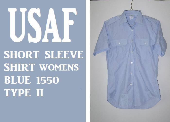 USAF SHORT SLEEVE SHIRT WOMENS  BLUE 1550 TYPE II SIZE 14SS