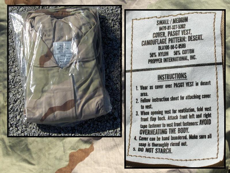 PASGT VEST COVER DESERT CAMO (Small/Medium)