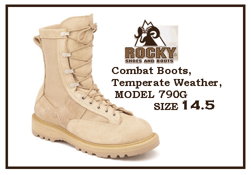 ROCKY Combat Boots, Temperate Weather,14.5