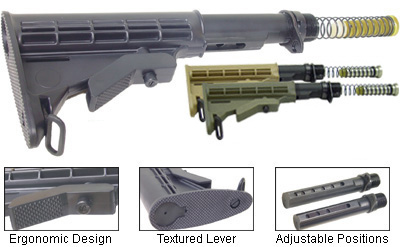 UTG 6 Position Collapsible AR-15 Stock Black
