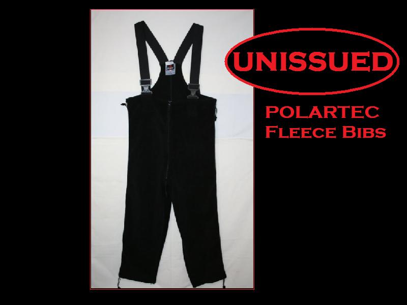 UNISSUED USGI Polartec Black Bibs (Large-Short/Regular)