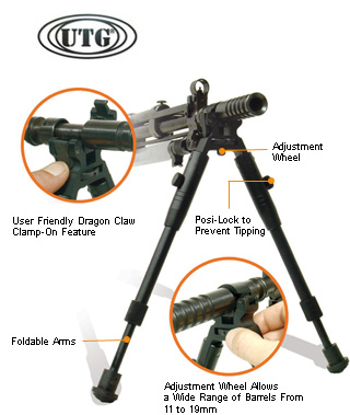 Deluxe Universal Foldable Clamp-on Bi-pod BP08S