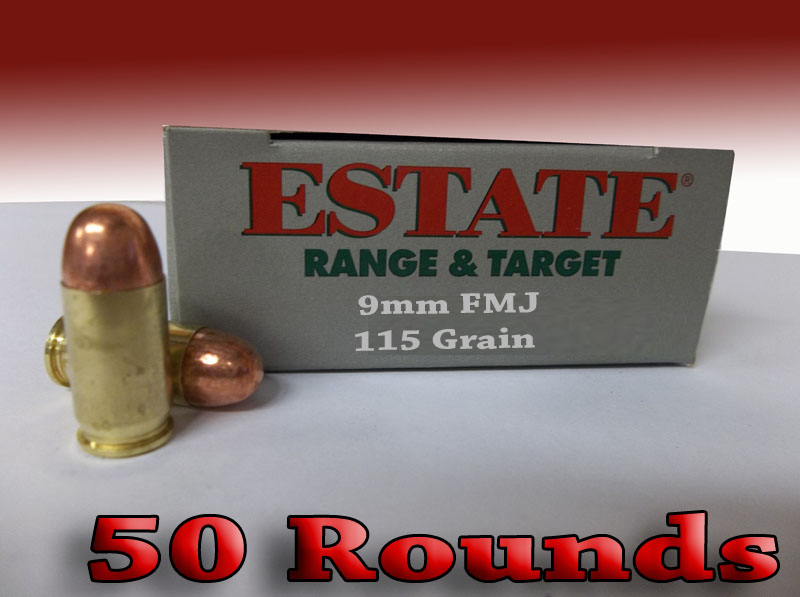 Estate 9mm 115gr FMJ 50rd Box