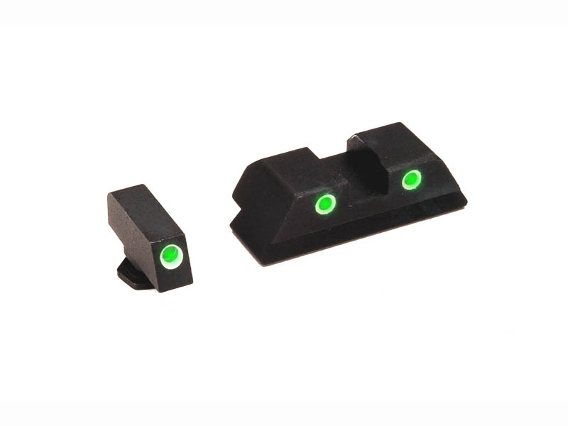 AmeriGlo Glock 9MM/40S&W GREEN Night Sight Set (GL-113)
