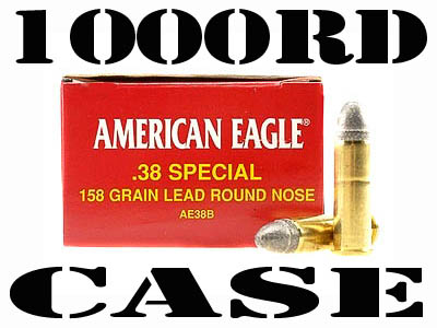 Federal AE38B 38 Special 158 Grain Lead Round Nose 1000RD CASE