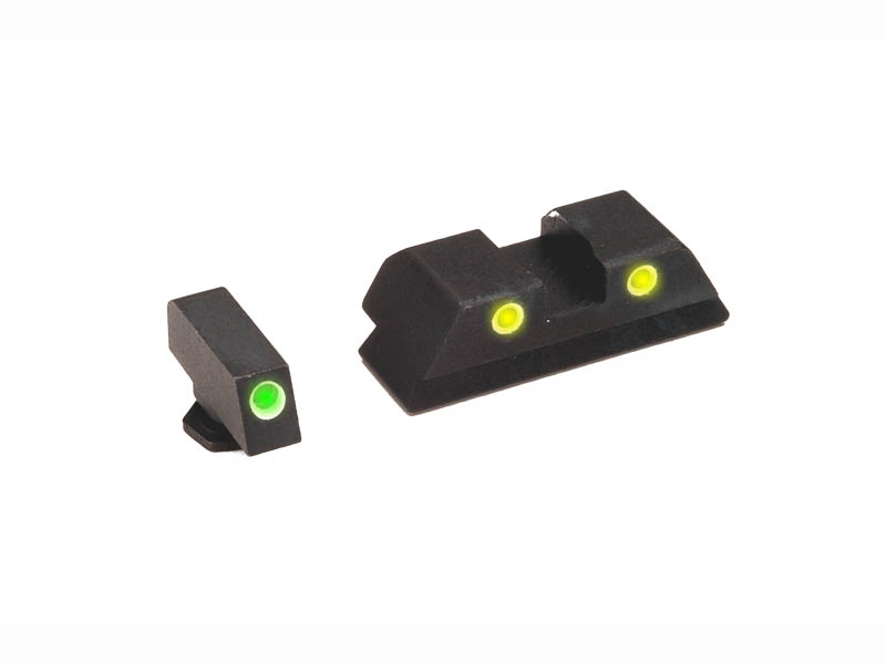 AmeriGlo Glock 10MM/45ACP GREEN/YELLOW Night Sight Set (GL-121)