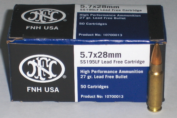 FN SS195LF 5.7x28mm Lead Free HP 27gr 50rd Box
