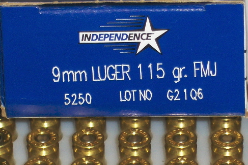 Independence Ammunition 9mm 115gr FMJ 50rd box