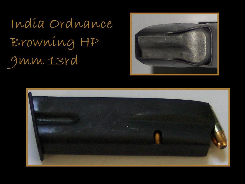 Indian Inch pattern Browning Hi Power Mags, 13 round 9mm