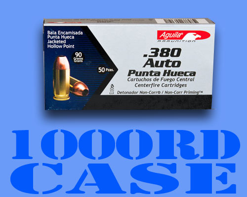 Aguila .380 Auto JHP 90grn 1000RD CASE